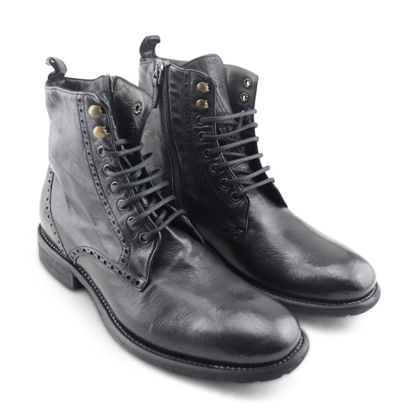 Bottines en cuir de buffle noir