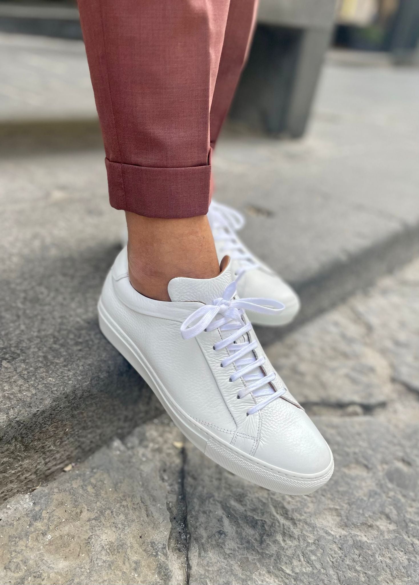 Sneakers bianche da da uomo in pelle