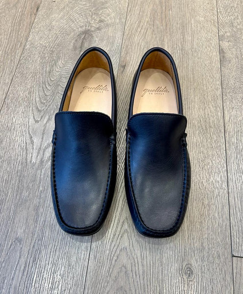 Mocassini in pelle blu
