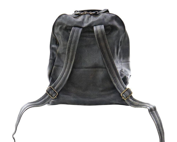 Zaino nero in pelle