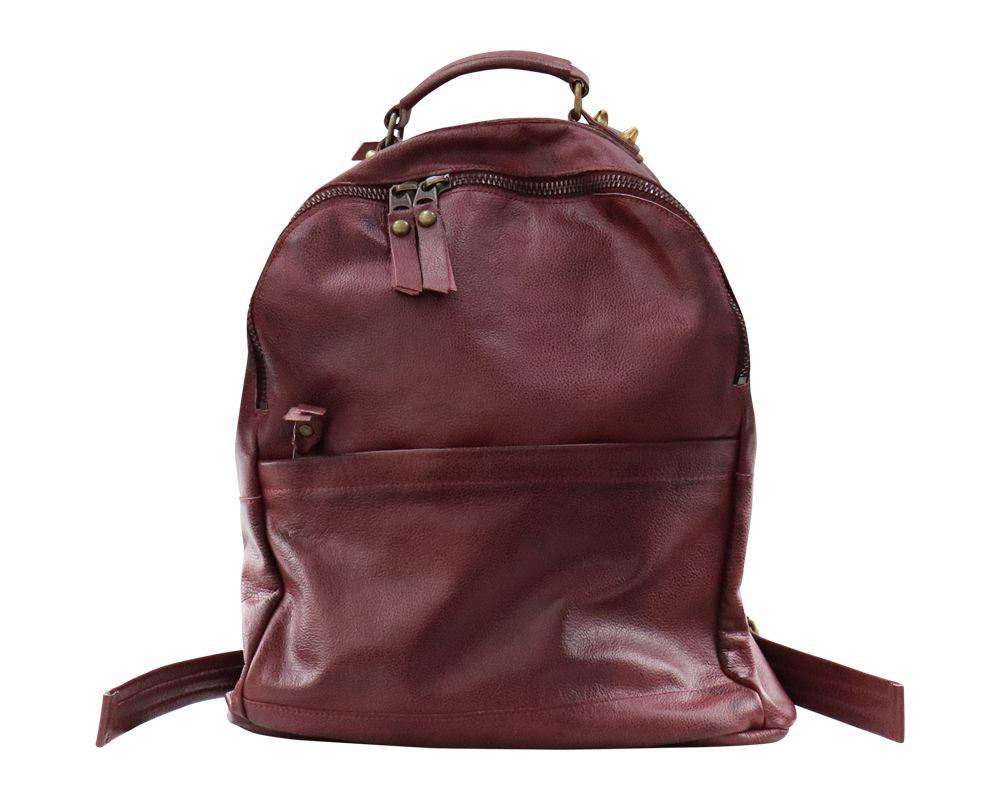 Zaino unisex in pelle bordeaux