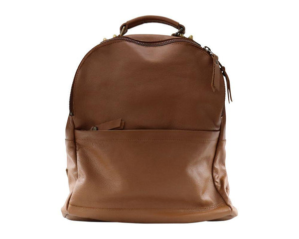 Zaino unisex in vera pelle color cuoio