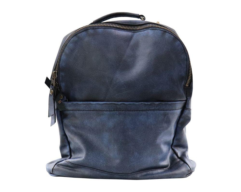 Zaino unisex blu in vera pelle