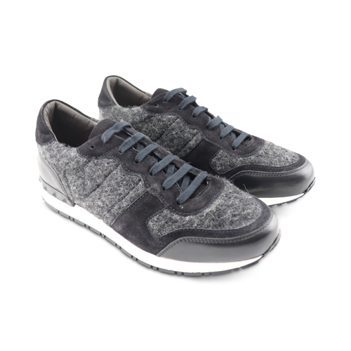 Sneakers nere in camoscio