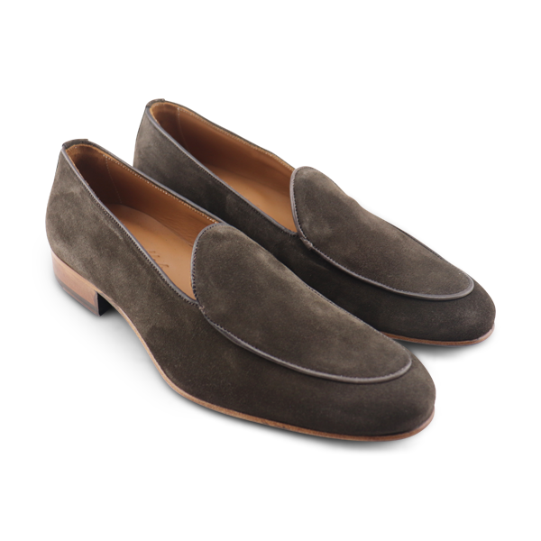 Dark brown suede slippers