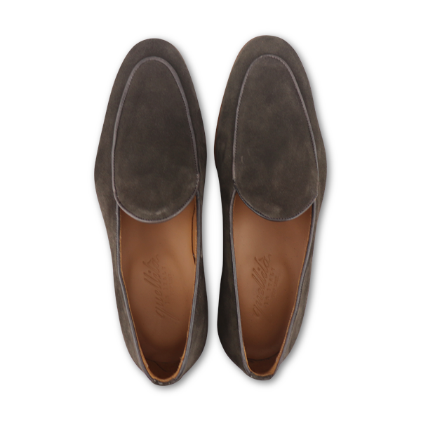 Dark brown suede slippers