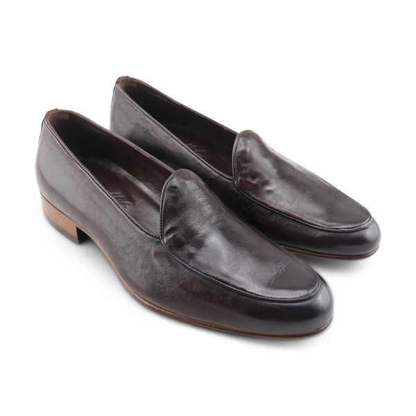 Slippers testa di moro in pelle
