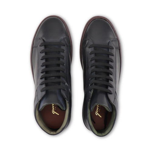 Sneakers alte nere in pelle