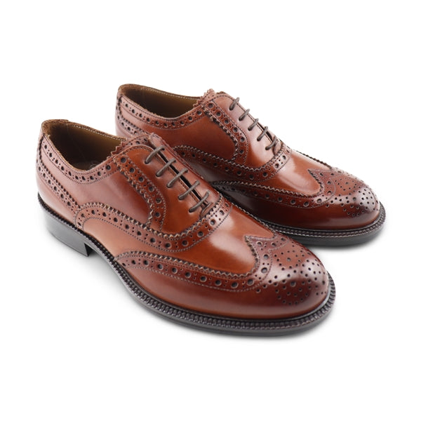 Scarpe Francesine in pelle color brandy